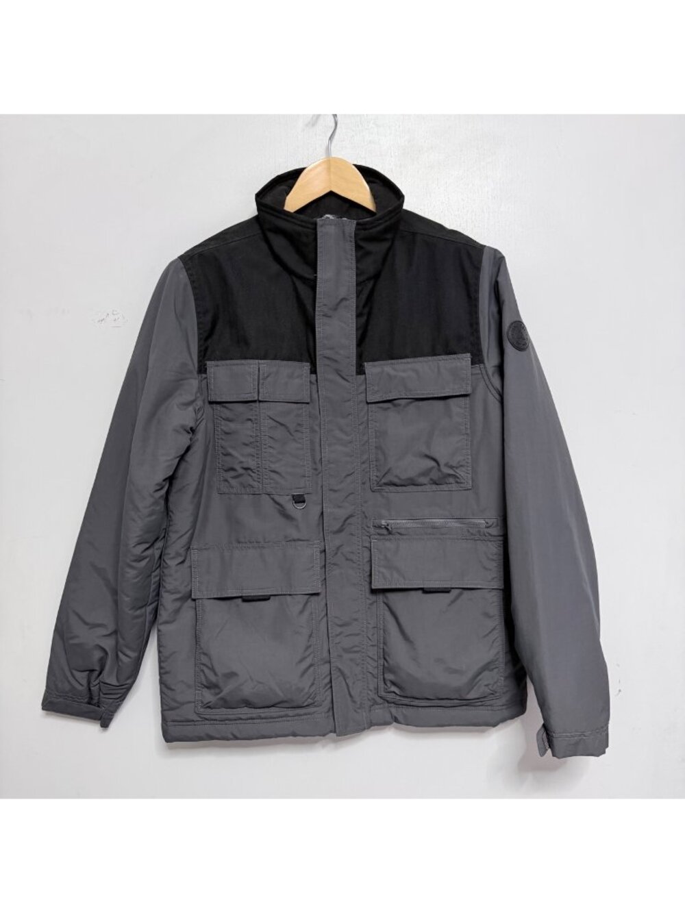 Alpine Design Mens Gray & Black Insulated Jacket Water Resistant Pockets Small